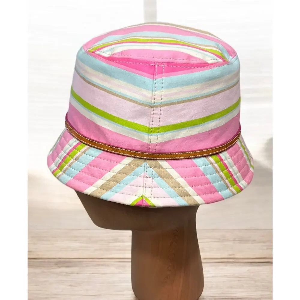 Y2K Coach Soho Stripe Crusher Hat Size M/L